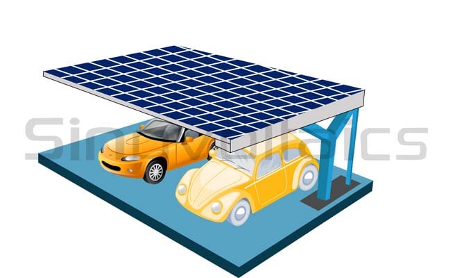 Solar carport - PV integrated in the roof