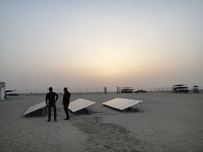 Solar panels in Dubai desert