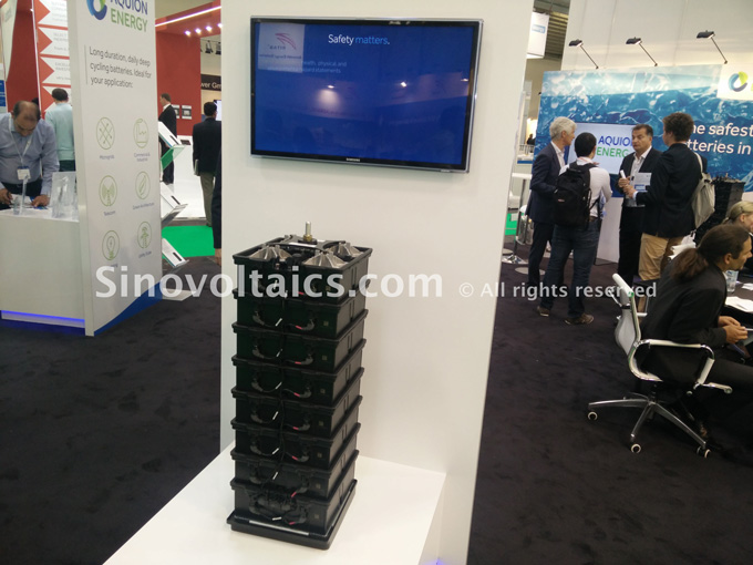 Aquion saltwater battery exhibited at Intersolar Europe 2016