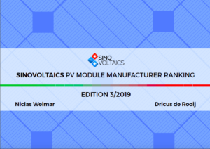 2019 - 3rd Edition Sinovoltaics Ranking Report for PV Manufacturers